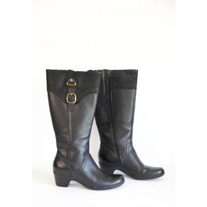 Clarks Ingalls Delaware Black Leather Boots - Size 8.5